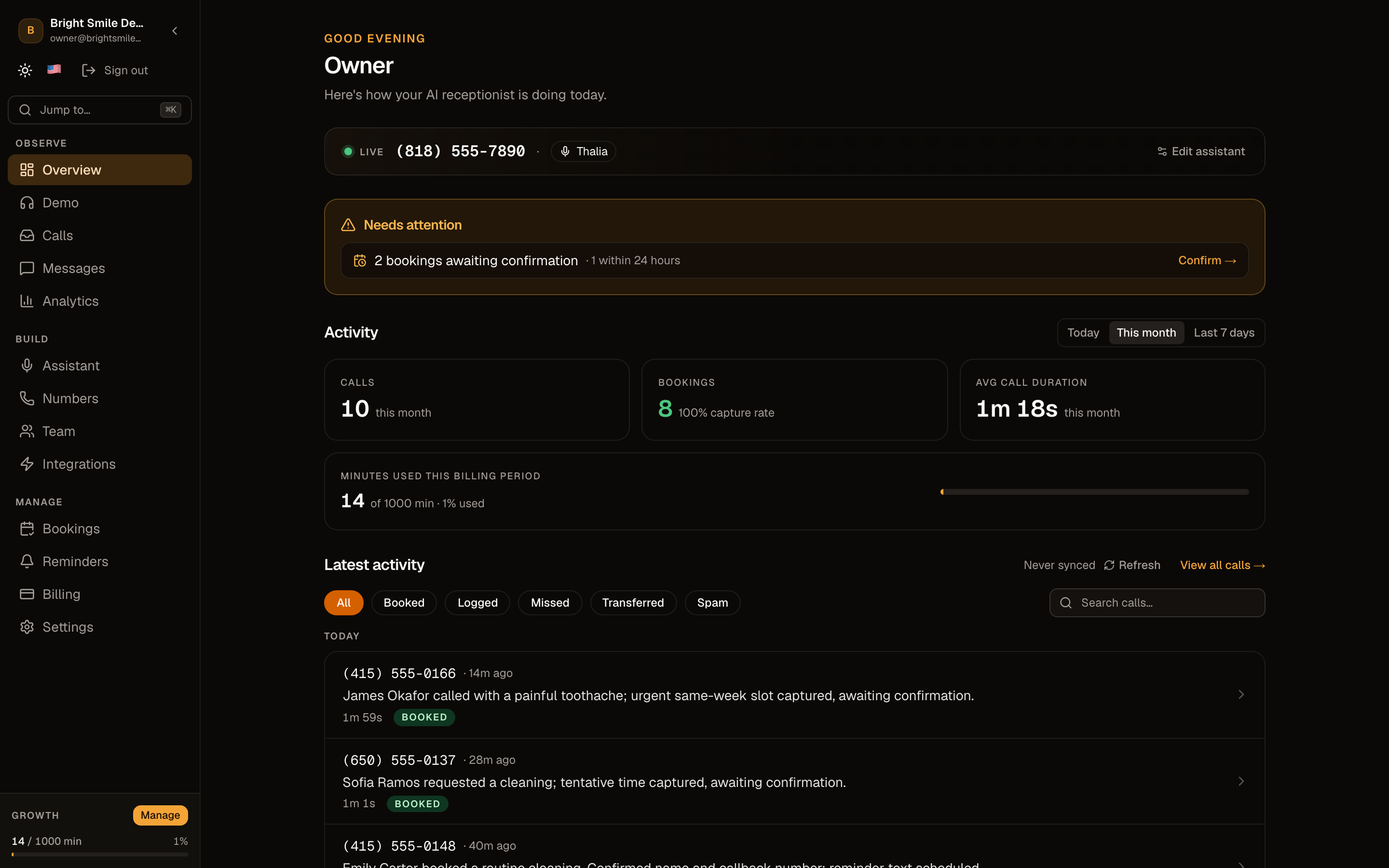 See your numbers: the analytics dashboard — Ahoya